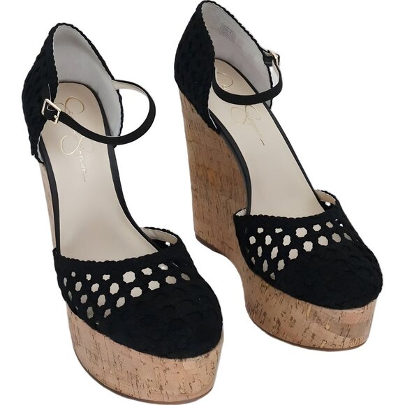 Jessica Simpson Marshela Ankle-Strap Platform Sandals Black US 10M EU 41.5 - Picture 1 of 6